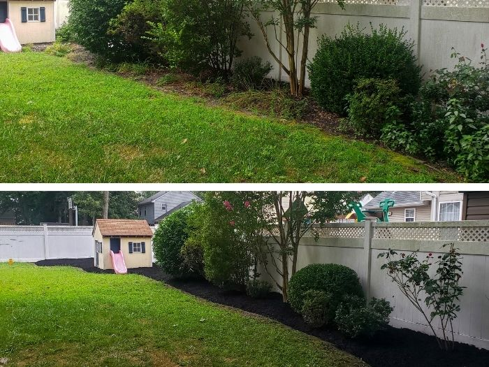 Before and after backyard transformation in Durham, NC