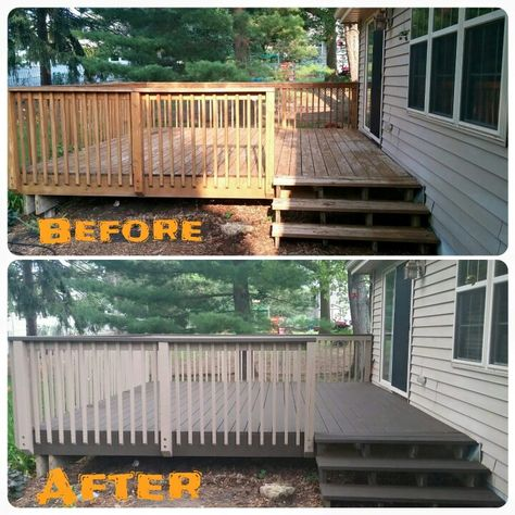 Before and after patio and deck revival in Apex, NC